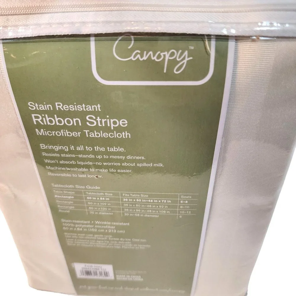Canopy Ivory 60x84 Rectangle Tablecloth Stain & Wrinkle Resistant